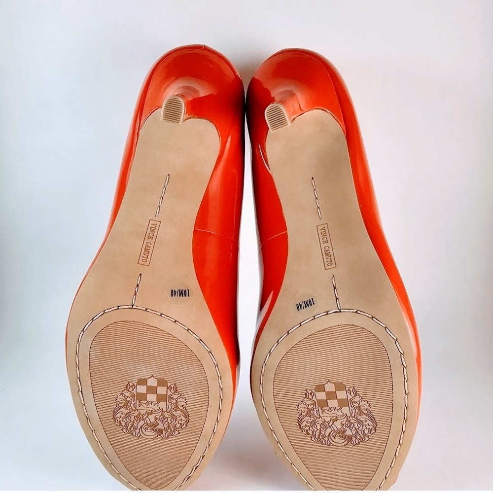 Vince Camuto Glossy Red Peep-Toe Heels - Picture 3 of 3